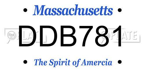 DDB781 Massachusetts License Plate