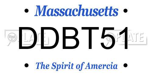 DDBT51 Massachusetts License Plate