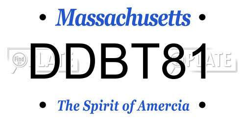 DDBT81 Massachusetts License Plate