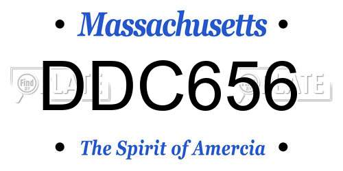 DDC656 Massachusetts License Plate