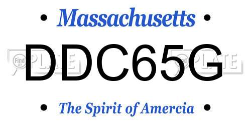DDC65G Massachusetts License Plate