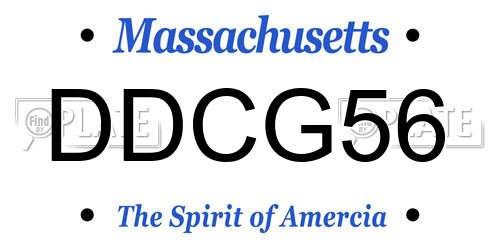 DDCG56 Massachusetts License Plate