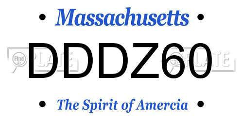 DDDZ60 Massachusetts License Plate