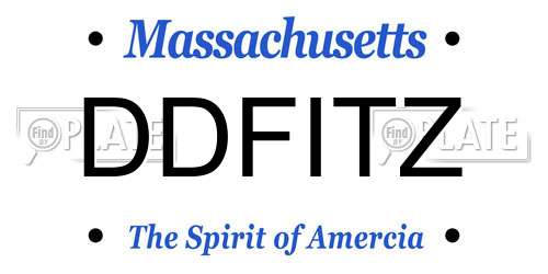 DDFITZ Massachusetts License Plate