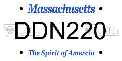 DDN220 Massachusetts License Plate
