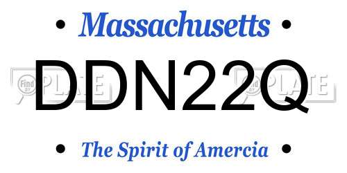 DDN22Q Massachusetts License Plate