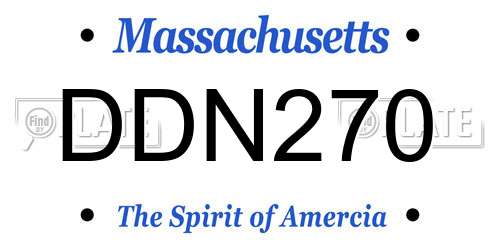 DDN270 Massachusetts License Plate