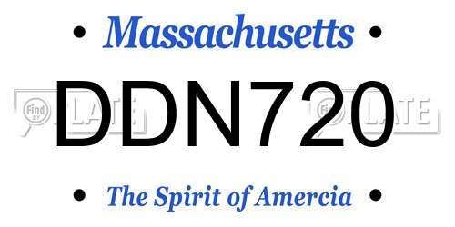 DDN720 Massachusetts License Plate