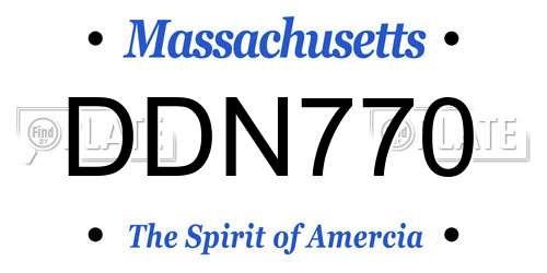 DDN770 Massachusetts License Plate