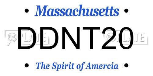 DDNT20 Massachusetts License Plate