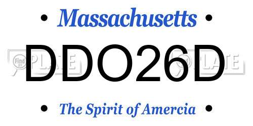 DDO26D Massachusetts License Plate