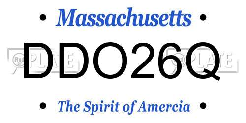 DDO26Q Massachusetts License Plate