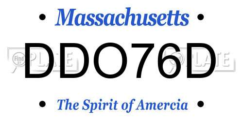 DDO76D Massachusetts License Plate