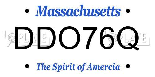 DDO76Q Massachusetts License Plate
