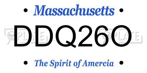 DDQ26O Massachusetts License Plate
