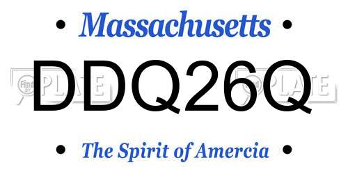 DDQ26Q Massachusetts License Plate