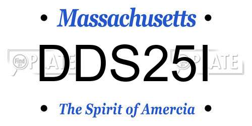 DDS25I Massachusetts License Plate