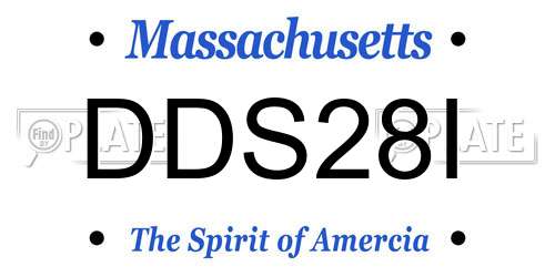 DDS28I Massachusetts License Plate