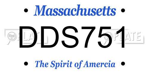 DDS751 Massachusetts License Plate