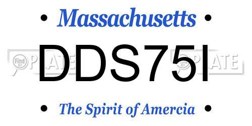 DDS75I Massachusetts License Plate