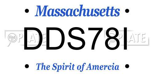 DDS78I Massachusetts License Plate