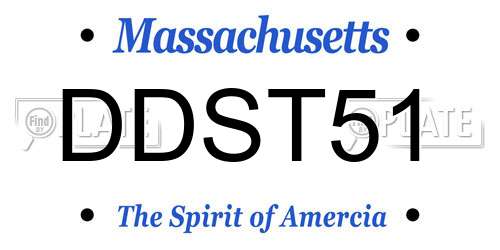 DDST51 Massachusetts License Plate
