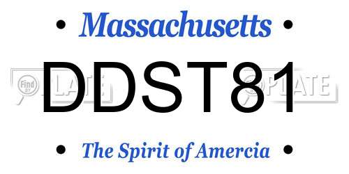 DDST81 Massachusetts License Plate