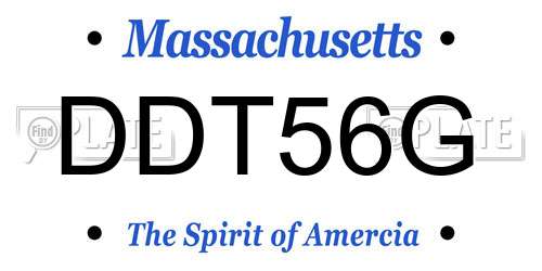 DDT56G Massachusetts License Plate