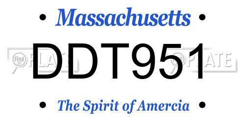 DDT951 Massachusetts License Plate