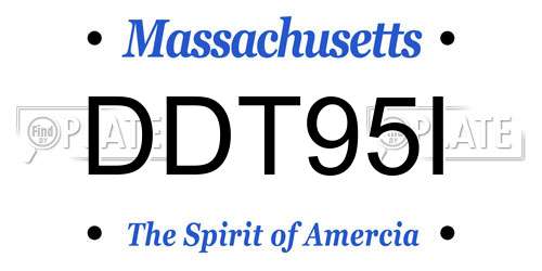 DDT95I Massachusetts License Plate