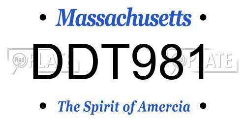 DDT981 Massachusetts License Plate