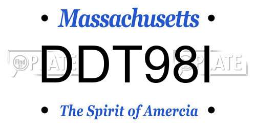 DDT98I Massachusetts License Plate