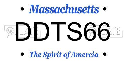 DDTS66 Massachusetts License Plate