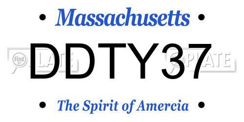 DDTY37 Massachusetts License Plate
