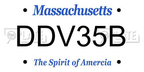 DDV35B Massachusetts License Plate
