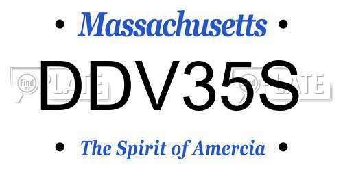 DDV35S Massachusetts License Plate