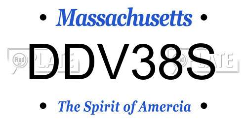 DDV38S Massachusetts License Plate