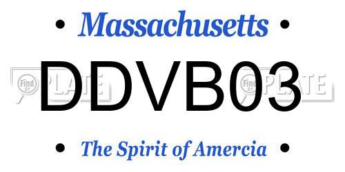 DDVB03 Massachusetts License Plate