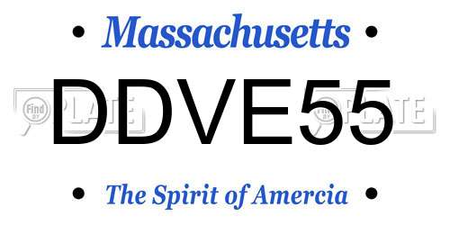 DDVE55 Massachusetts License Plate
