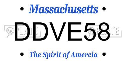 DDVE58 Massachusetts License Plate