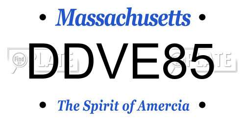 DDVE85 Massachusetts License Plate