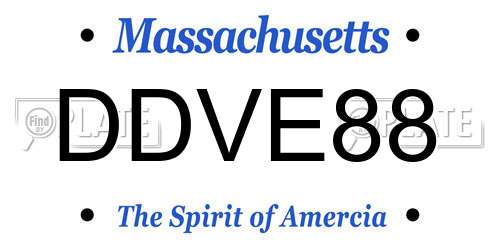 DDVE88 Massachusetts License Plate