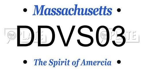 DDVS03 Massachusetts License Plate