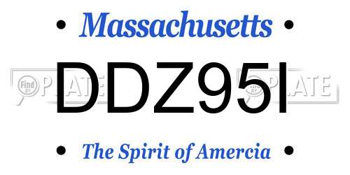 DDZ95I Massachusetts License Plate