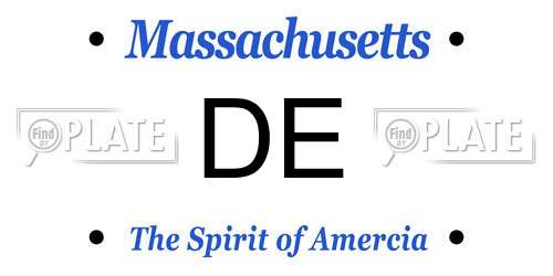 DE Massachusetts License Plate