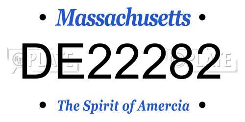 DE22282 Massachusetts License Plate