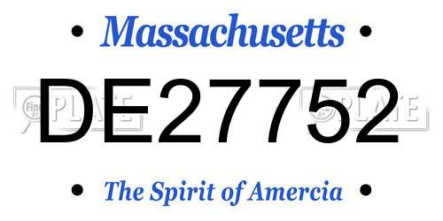 DE27752 Massachusetts License Plate