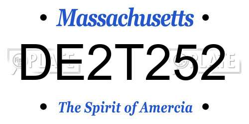 DE2T252 Massachusetts License Plate