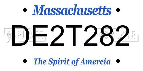 DE2T282 Massachusetts License Plate