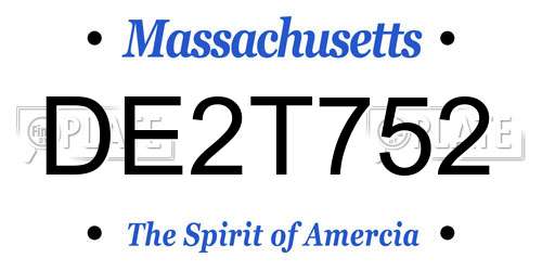 DE2T752 Massachusetts License Plate